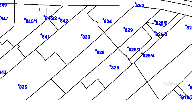 Parcela st. 828 v KÚ Bosonohy, Katastrální mapa