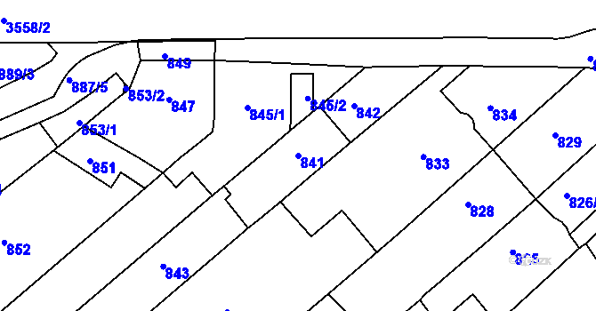 Parcela st. 841 v KÚ Bosonohy, Katastrální mapa