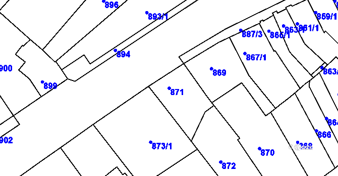 Parcela st. 871 v KÚ Bosonohy, Katastrální mapa