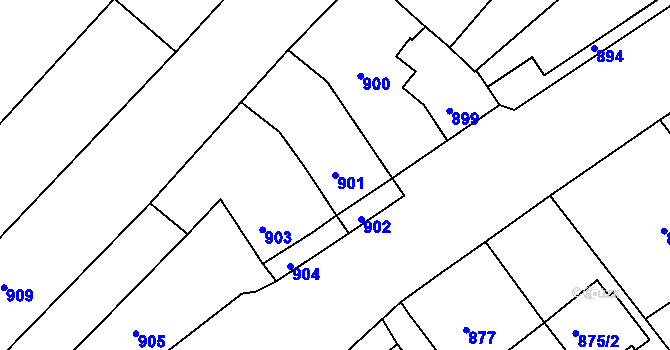 Parcela st. 901 v KÚ Bosonohy, Katastrální mapa