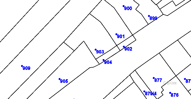 Parcela st. 903 v KÚ Bosonohy, Katastrální mapa