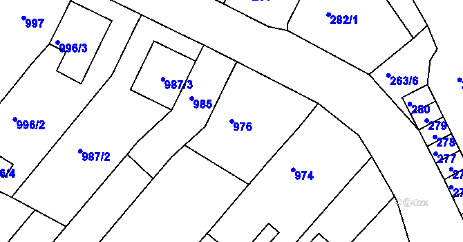 Parcela st. 976 v KÚ Bosonohy, Katastrální mapa