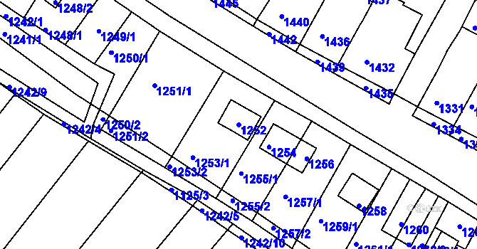 Parcela st. 1252 v KÚ Bosonohy, Katastrální mapa
