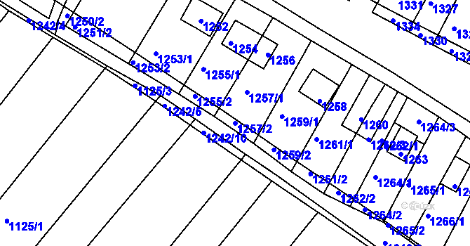 Parcela st. 1257/2 v KÚ Bosonohy, Katastrální mapa