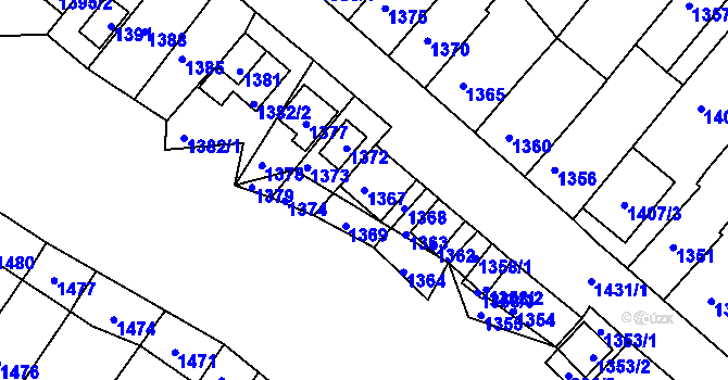 Parcela st. 1367 v KÚ Bosonohy, Katastrální mapa
