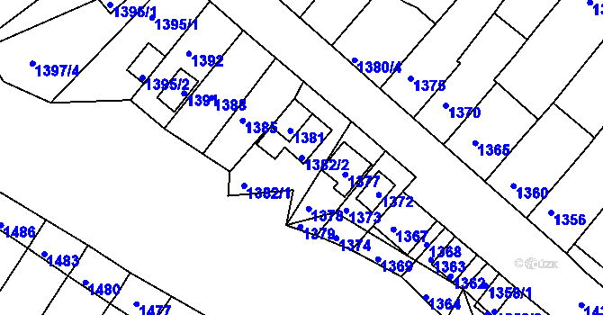 Parcela st. 1382/2 v KÚ Bosonohy, Katastrální mapa