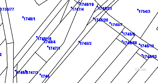 Parcela st. 1745/2 v KÚ Bosonohy, Katastrální mapa