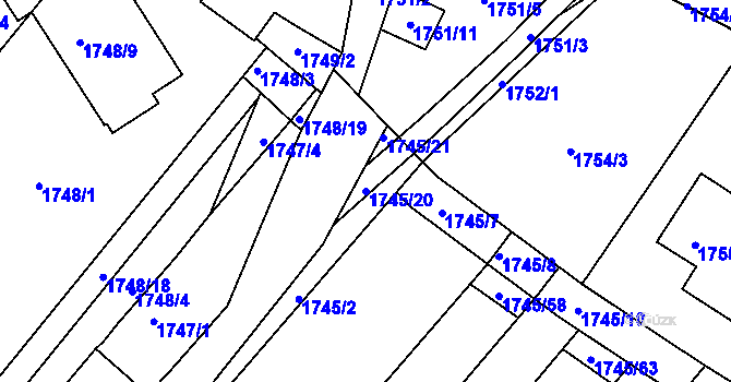 Parcela st. 1745/20 v KÚ Bosonohy, Katastrální mapa