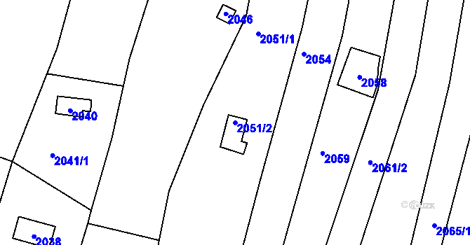 Parcela st. 2051/2 v KÚ Bosonohy, Katastrální mapa