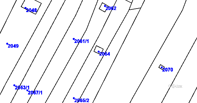 Parcela st. 2064 v KÚ Bosonohy, Katastrální mapa