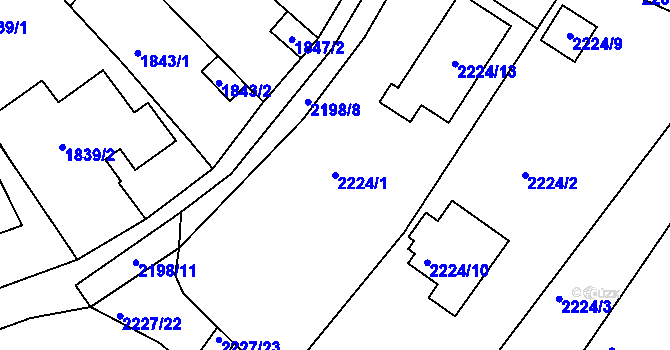 Parcela st. 2224/1 v KÚ Bosonohy, Katastrální mapa