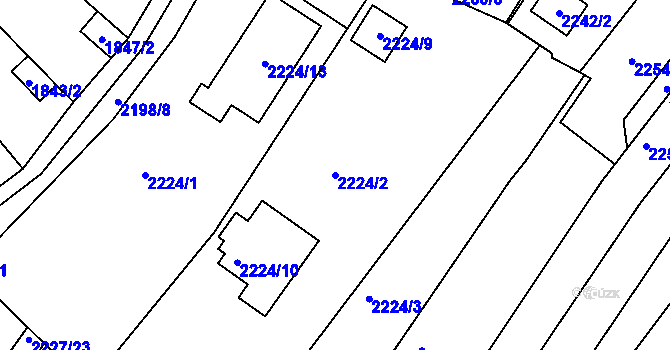 Parcela st. 2224/2 v KÚ Bosonohy, Katastrální mapa