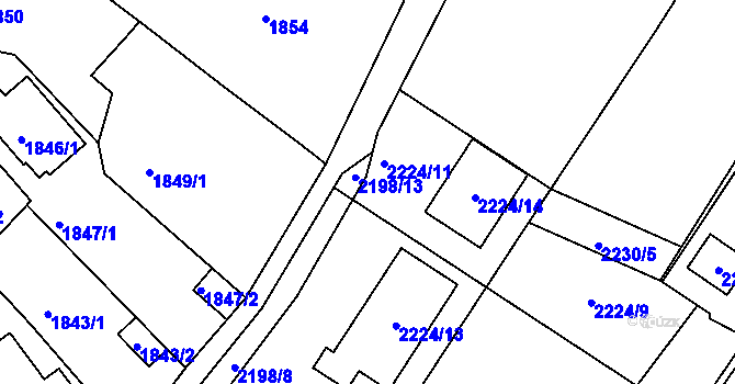 Parcela st. 2224/11 v KÚ Bosonohy, Katastrální mapa