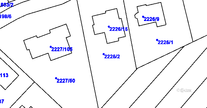 Parcela st. 2226/2 v KÚ Bosonohy, Katastrální mapa
