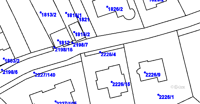 Parcela st. 2226/4 v KÚ Bosonohy, Katastrální mapa
