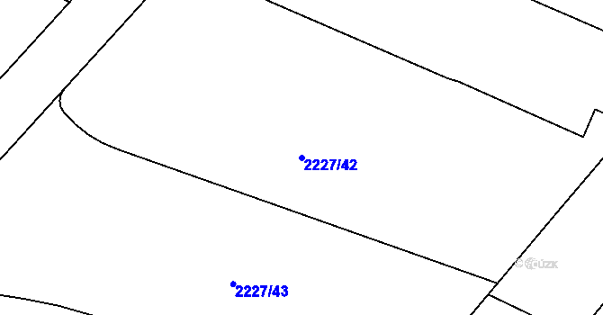 Parcela st. 2227/42 v KÚ Bosonohy, Katastrální mapa