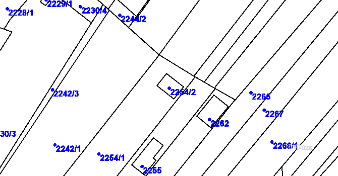 Parcela st. 2254/2 v KÚ Bosonohy, Katastrální mapa