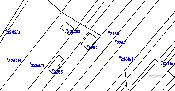Parcela st. 2262 v KÚ Bosonohy, Katastrální mapa