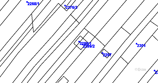 Parcela st. 2289/1 v KÚ Bosonohy, Katastrální mapa