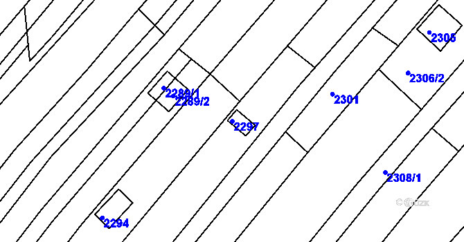 Parcela st. 2297 v KÚ Bosonohy, Katastrální mapa