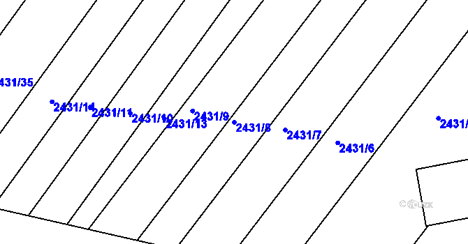 Parcela st. 2431/8 v KÚ Bosonohy, Katastrální mapa