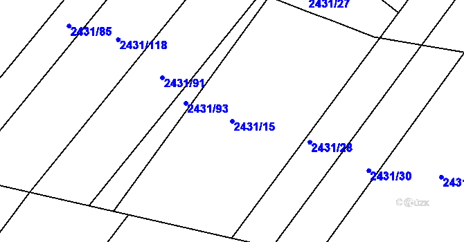 Parcela st. 2431/15 v KÚ Bosonohy, Katastrální mapa