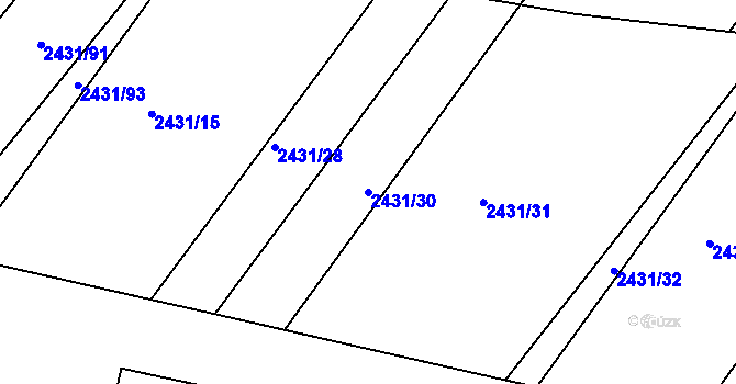 Parcela st. 2431/30 v KÚ Bosonohy, Katastrální mapa