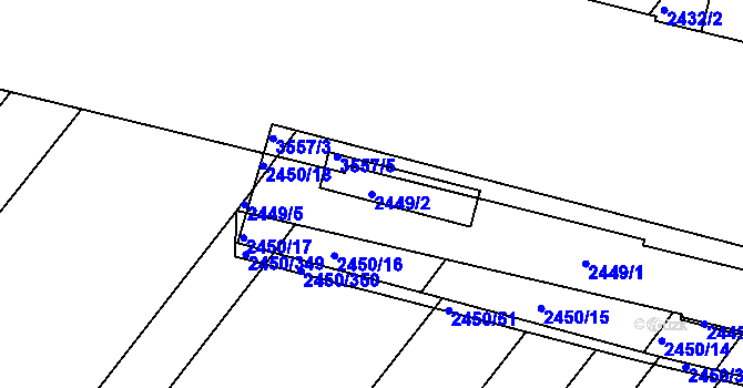 Parcela st. 2449/2 v KÚ Bosonohy, Katastrální mapa