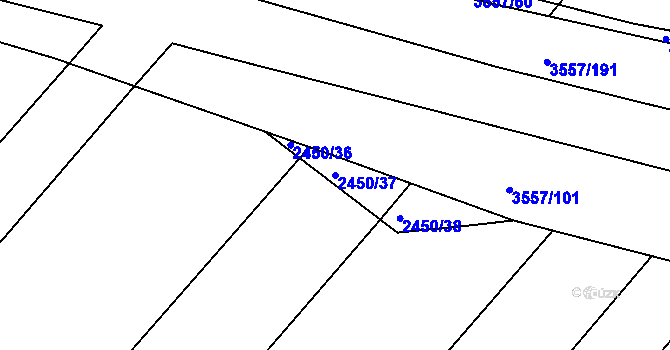 Parcela st. 2450/37 v KÚ Bosonohy, Katastrální mapa