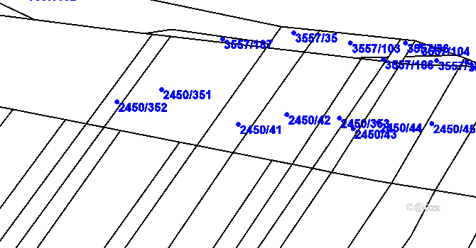 Parcela st. 2450/41 v KÚ Bosonohy, Katastrální mapa