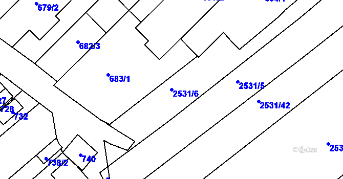 Parcela st. 2531/6 v KÚ Bosonohy, Katastrální mapa
