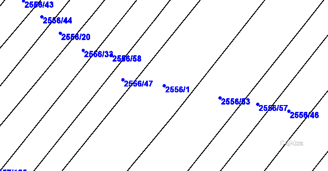Parcela st. 2556/1 v KÚ Bosonohy, Katastrální mapa