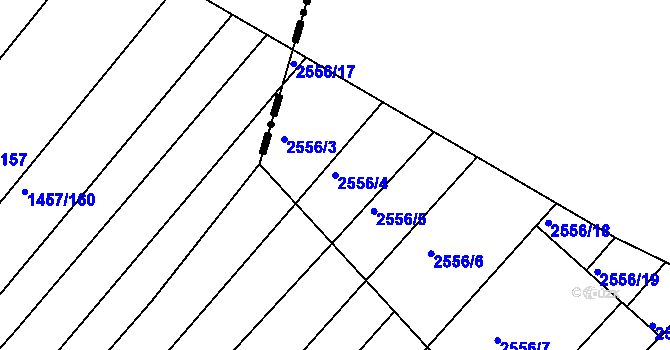 Parcela st. 2556/4 v KÚ Bosonohy, Katastrální mapa