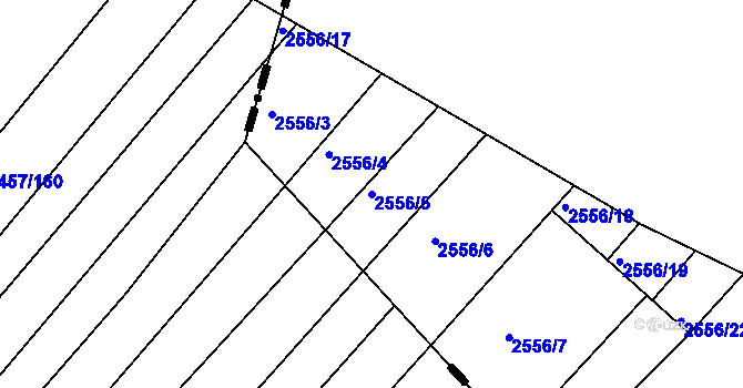 Parcela st. 2556/5 v KÚ Bosonohy, Katastrální mapa