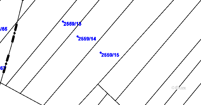 Parcela st. 2559/15 v KÚ Bosonohy, Katastrální mapa