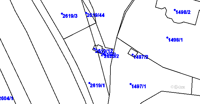 Parcela st. 2619/2 v KÚ Bosonohy, Katastrální mapa