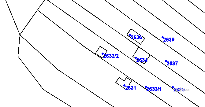Parcela st. 2633/2 v KÚ Bosonohy, Katastrální mapa