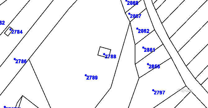 Parcela st. 2788 v KÚ Bosonohy, Katastrální mapa