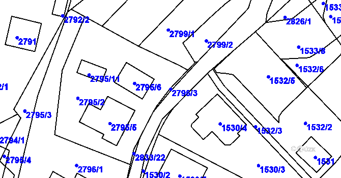 Parcela st. 2796/3 v KÚ Bosonohy, Katastrální mapa