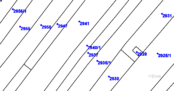 Parcela st. 2940/1 v KÚ Bosonohy, Katastrální mapa