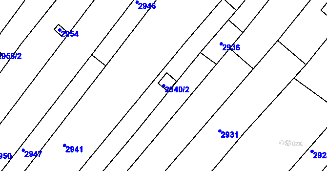 Parcela st. 2940/2 v KÚ Bosonohy, Katastrální mapa