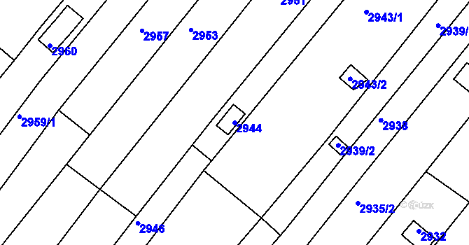 Parcela st. 2944 v KÚ Bosonohy, Katastrální mapa
