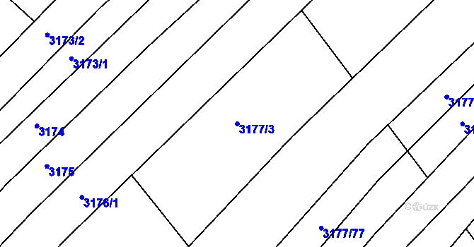 Parcela st. 3177/3 v KÚ Bosonohy, Katastrální mapa