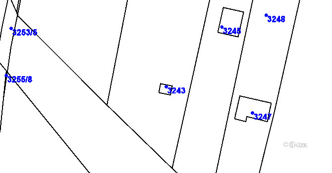 Parcela st. 3243 v KÚ Bosonohy, Katastrální mapa