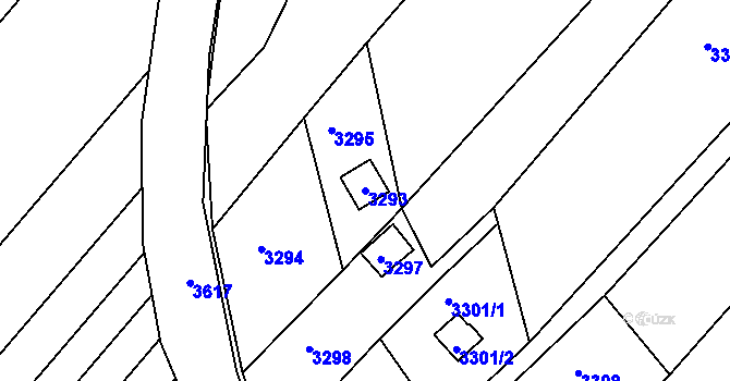 Parcela st. 3293 v KÚ Bosonohy, Katastrální mapa