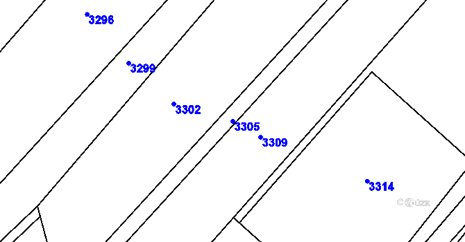 Parcela st. 3305 v KÚ Bosonohy, Katastrální mapa