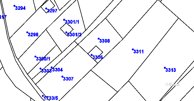 Parcela st. 3306 v KÚ Bosonohy, Katastrální mapa
