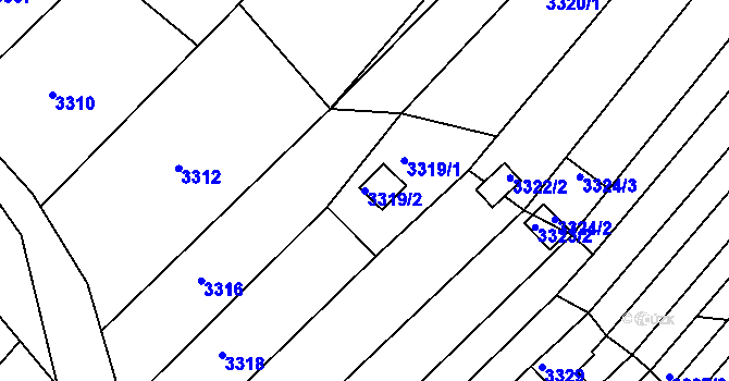 Parcela st. 3319/2 v KÚ Bosonohy, Katastrální mapa