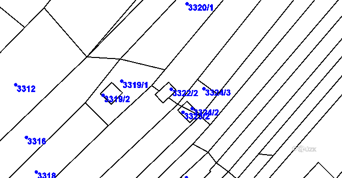 Parcela st. 3322/2 v KÚ Bosonohy, Katastrální mapa