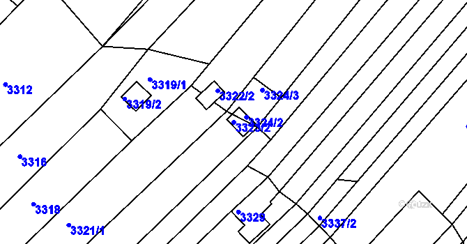 Parcela st. 3323/2 v KÚ Bosonohy, Katastrální mapa